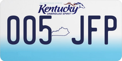 KY license plate 005JFP