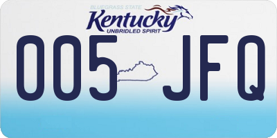 KY license plate 005JFQ