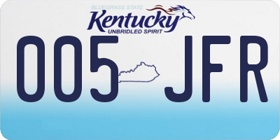 KY license plate 005JFR