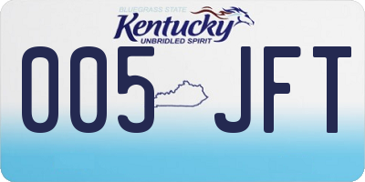 KY license plate 005JFT