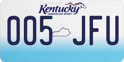 KY license plate 005JFU