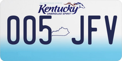 KY license plate 005JFV