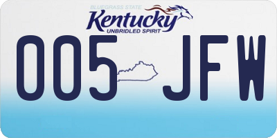 KY license plate 005JFW