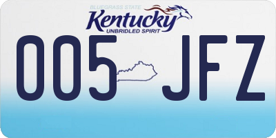 KY license plate 005JFZ