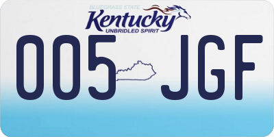 KY license plate 005JGF