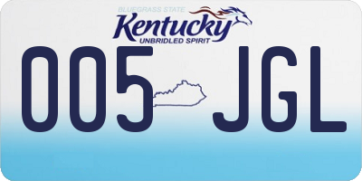 KY license plate 005JGL