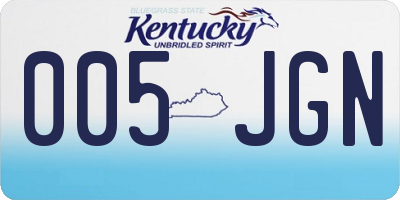 KY license plate 005JGN