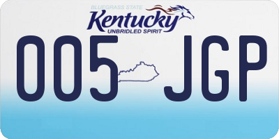 KY license plate 005JGP
