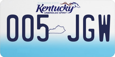 KY license plate 005JGW