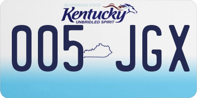 KY license plate 005JGX