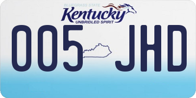 KY license plate 005JHD
