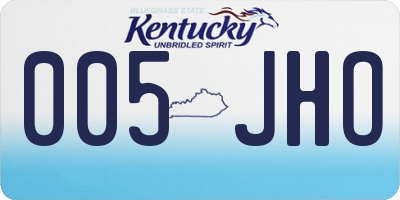 KY license plate 005JHO