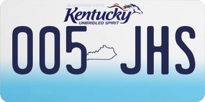 KY license plate 005JHS
