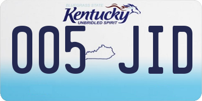 KY license plate 005JID
