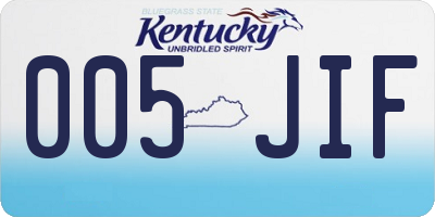 KY license plate 005JIF