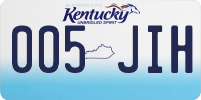 KY license plate 005JIH