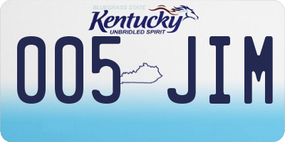 KY license plate 005JIM