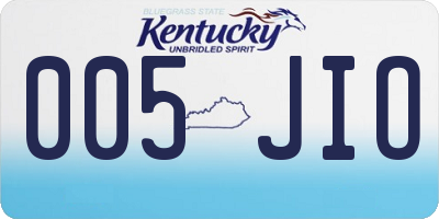 KY license plate 005JIO