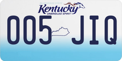KY license plate 005JIQ