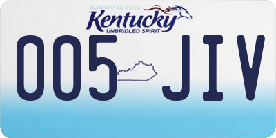 KY license plate 005JIV