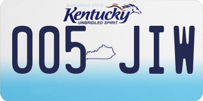 KY license plate 005JIW
