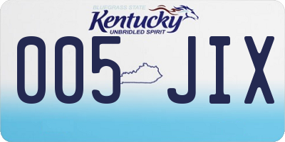 KY license plate 005JIX