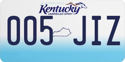 KY license plate 005JIZ