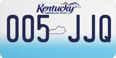 KY license plate 005JJQ