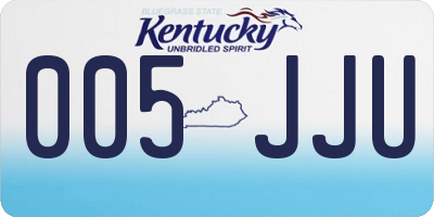 KY license plate 005JJU