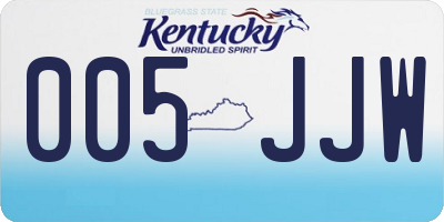 KY license plate 005JJW