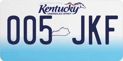 KY license plate 005JKF