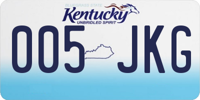 KY license plate 005JKG