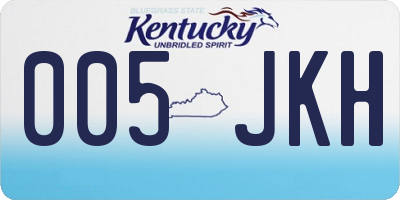 KY license plate 005JKH