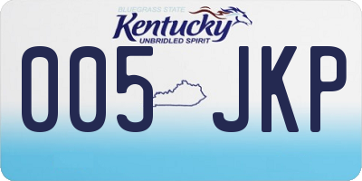 KY license plate 005JKP