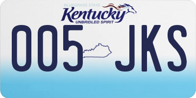 KY license plate 005JKS