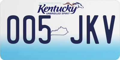 KY license plate 005JKV