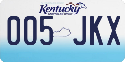KY license plate 005JKX
