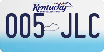 KY license plate 005JLC