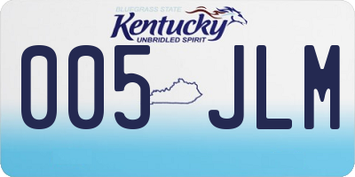 KY license plate 005JLM