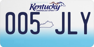 KY license plate 005JLY