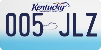 KY license plate 005JLZ