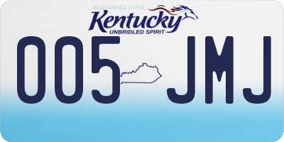 KY license plate 005JMJ