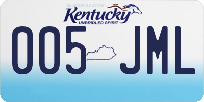 KY license plate 005JML