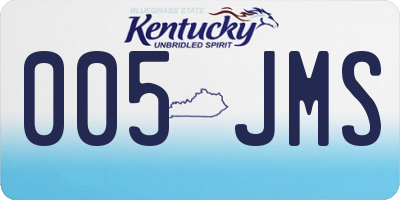 KY license plate 005JMS