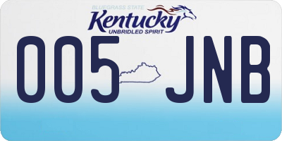 KY license plate 005JNB