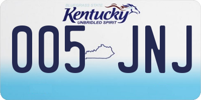 KY license plate 005JNJ
