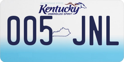 KY license plate 005JNL