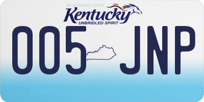 KY license plate 005JNP