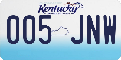 KY license plate 005JNW
