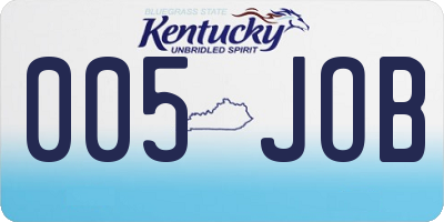 KY license plate 005JOB